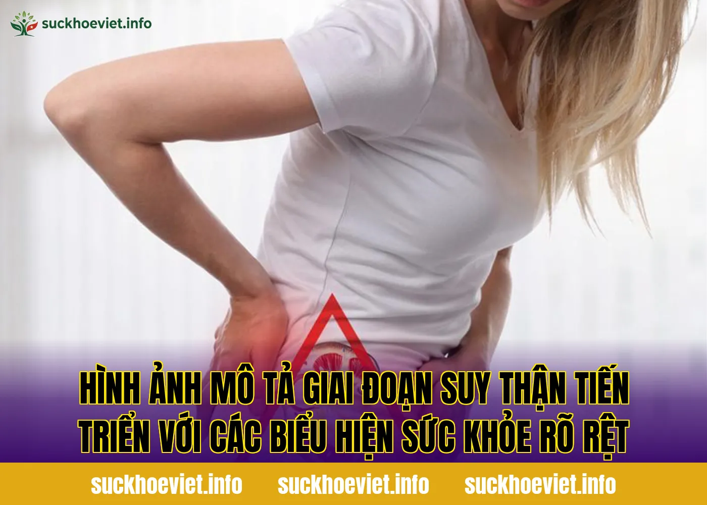 Hình ảnh mô tả giai đoạn suy thận tiến triển với các biểu hiện sức khỏe rõ rệt