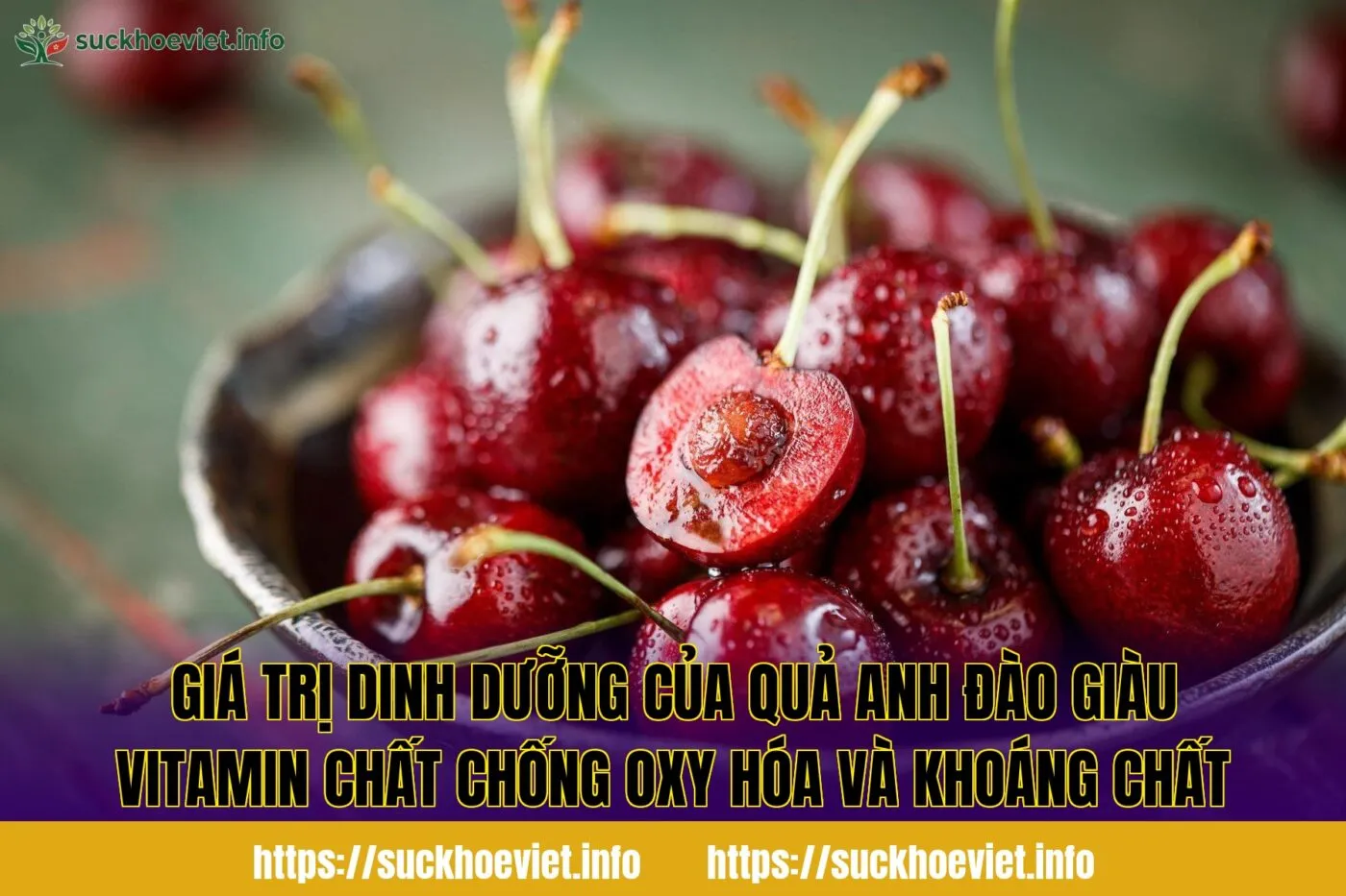 Giá trị dinh dưỡng của quả anh đào giàu vitamin chất chống oxy hóa và khoáng chất