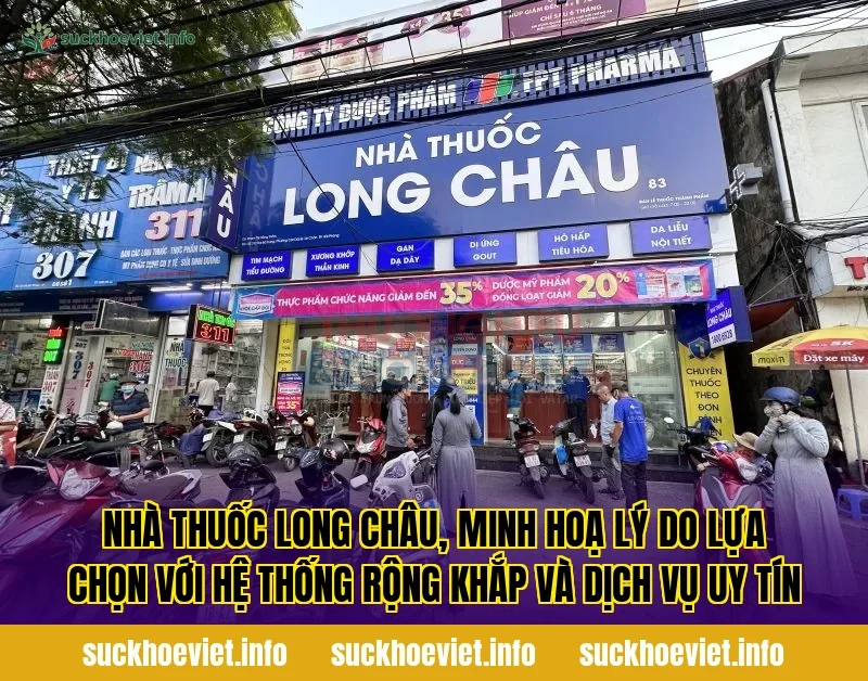 Nhà thuốc Long Châu, minh hoạ lý do lựa chọn với hệ thống rộng khắp và dịch vụ uy tín