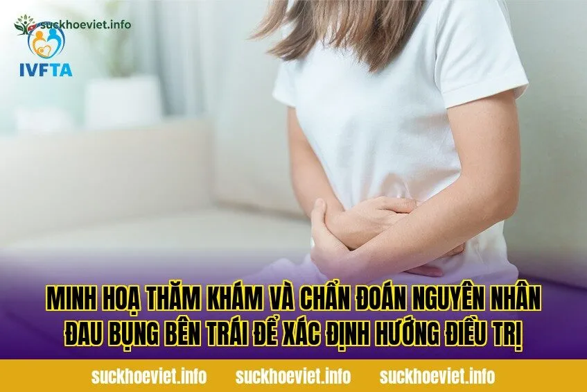 Minh hoạ thăm khám và chẩn đoán nguyên nhân đau bụng bên trái để xác định hướng điều trị