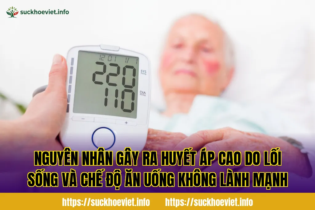 nguyên nhân gây ra huyết áp cao do lối sống và chế độ ăn uống không lành mạnh
