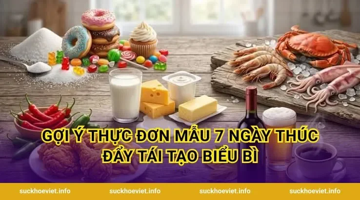 Gợi ý thực đơn mẫu 7 ngày thúc đẩy tái tạo biểu bì
